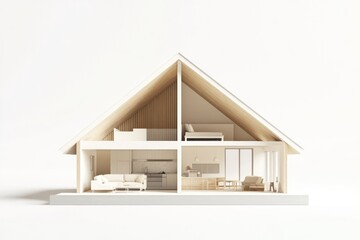 Poster - House cross section showing interiors.