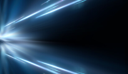 Wall Mural - abstract neon background, rays of light in the dark.