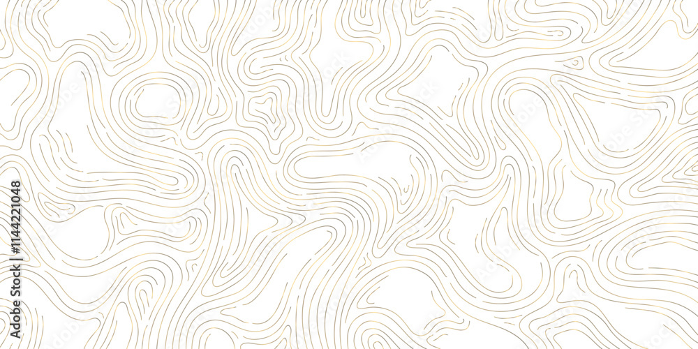 Vector gold line wood texture illustration, organic shape wave pattern ...