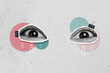 © deagreez - Creative photo poster trend art collage image of anonym faceless human eyes cry doodle tear burnout depression problem mental health