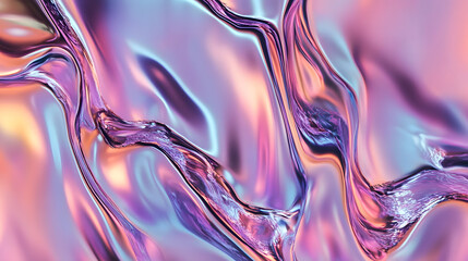 Wall Mural - abstract colorful background with fluid, wavy lines in iridescent shades of purple, pink, and blue, 