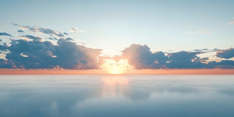 Wall Mural - The sky is blue and the sun is setting