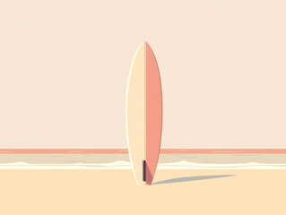 Wall Mural - Surfboard on Beach