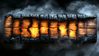 © cris - Burning wooden plank with word 'MENU' in fire.