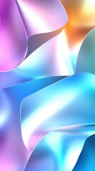 Aufkleber - Colorful Abstract Waves with Soft Light Reflection and Flowing Shapes