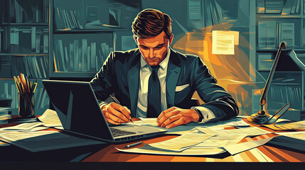 Wall Mural - vector image business