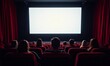 © junet - movie theater audience watching blank screen red velvet