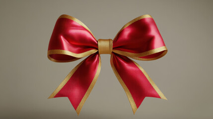 realistic red and gold Christmas bow, perfect for festive decorations and gift wrapping, adds cheerful touch to any holiday setting