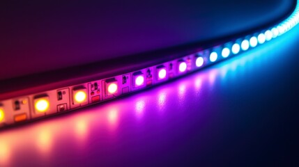 Leinwandbilder - Vibrant led strip lights illuminating modern interiors home decor image showcase artistic environment aesthetic viewpoint