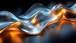 © tonpreecha - Abstract digital art featuring shimmering metallic waves against a dark background ::2 metallic waves, digital artistry, dynamic movement, captivating contrasts