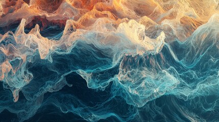 Aufkleber - Visualizing credit volatility waves in abstract art a stunning display of color and motion
