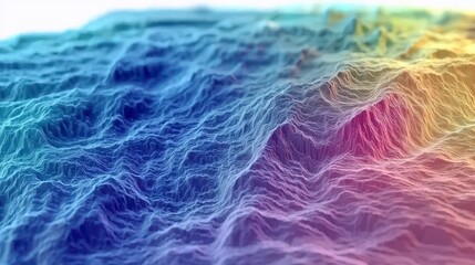 Leinwandbilder - Dynamic volatility visualization of soft waves in a futuristic environment abstract conceptual art high-resolution view