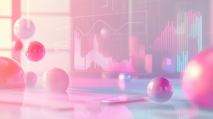 Poster - Dynamic financial forecasting scene featuring a digital dashboard modern office data visualization abstract environment