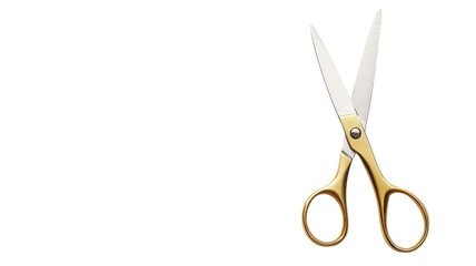 A Pair of Golden Scissors with Sharp Blades Perfect for Crafting, Designing, and Tailoring Projects in Fashion or Arts.