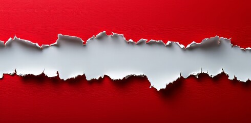 a paper background featuring torn holes, with red torn paper set against a white backdrop, ideal for
