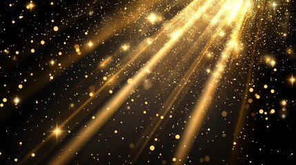Wall Mural - an abstract golden light ray forms a sunbeam blur glow effect background, featuring a gold light fla