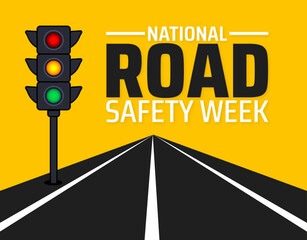 Wall Mural - national road safety week background banner or poster design template. observed every year in januar