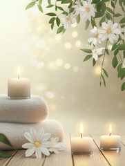 Wall Mural - Spa and Massage Poster design, realistic, HD, copy space