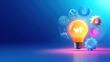 © Rinowz - Illustration of product-market fit with a glowing light bulb, target icon, and connected gears representing the perfect alignment between product and market needs.
