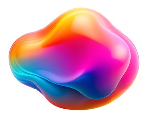 Wall Mural - abstract colorful gradient blob shape with a smooth and fluid form, blending vibrant hues of pink, b