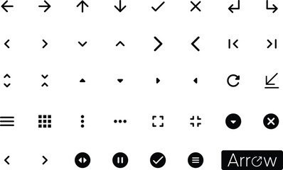 set of arrows isolated on white. arrow vector icon set illustration collection. cursor arrow up down