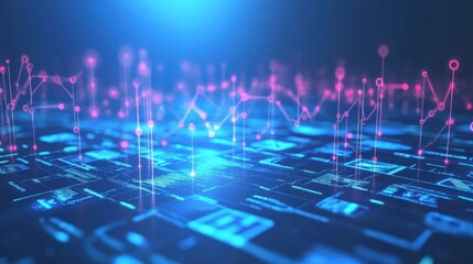 Abstract Digital Network Data Flow Visualization.