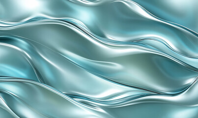 Wall Mural - abstract background with glass, light blue and green shapes, shining in the air, light reflections o