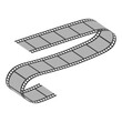 © Ольга Темир - Vector curved retro film strip. Retro photo or movie negative for design isolated on white background