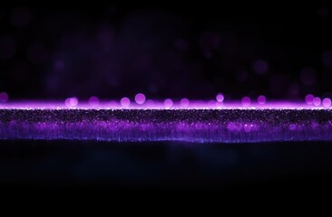 Aufkleber - Black background with a purple glow on the bottom edge of the image, a horizontal line made of black and purple glitter