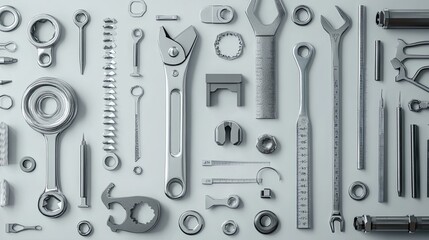 Wall Mural - A Symphony of Tools: A Visual Exploration of Precision Engineering and Mechanics