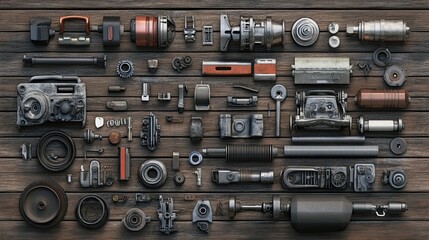 Wall Mural - A Symphony of Tools: A Visual Exploration of Precision Engineering and Mechanics