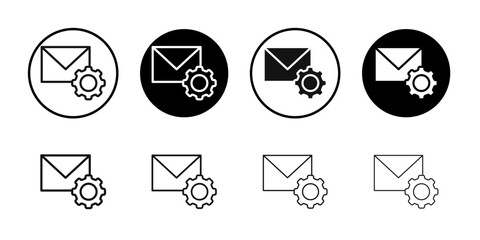 Email settings icon Flat outline fill set collection