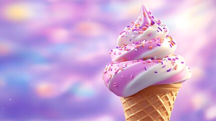 Sticker - A Delicious Ice Cream Cone With Sprinkles