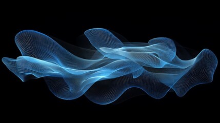 Floating ethereal blue form vector art flowing abstractly. AI Generated