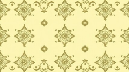 Wall Mural - Elegant seamless damask wallpaper design with intricate floral motifs and swirls, swirls, floral