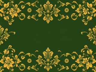 Wall Mural - Luxurious seamless wallpaper featuring intricate gold floral design, floral, texture, seamless