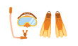 © Artoniumw - diving mask with breathing apparatus and flippers, tool for swimming, suitable for posters and web icons
