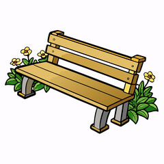 wooden bench on a white