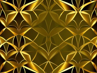 Wall Mural - Golden vector texture with intricate geometric shapes and a shiny metallic finish, geometric, vector, metallic