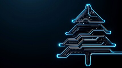Canvas Print - glowing circuit board christmas tree.