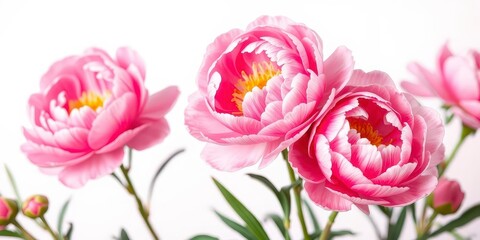 Wall Mural - Pink peony flowers in full bloom creating a vibrant and lively background, bloom, petals, delicate