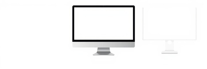 Wall Mural - Vector illustration of modern laptop with blank screen isolated on a white background, digital, blank, template