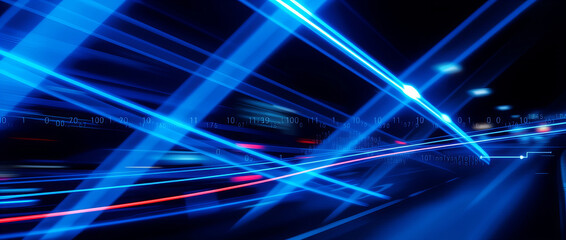 Abstract Blue Technology Background with Light Effects
