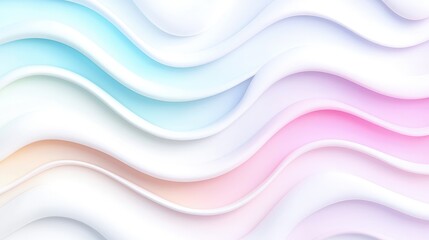 Wall Mural - Pastel rainbow wavy abstract background.