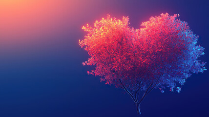 Wall Mural - romantic heart tree design for valentine's day, symbolizing love and affection