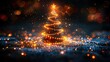 © M_H_L - A glowing Christmas tree adorned with lights and surrounded by shimmering particles.