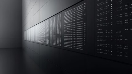 Data Wall Abstract - Modern architecture, data visualization, digital information, technology, future concept.