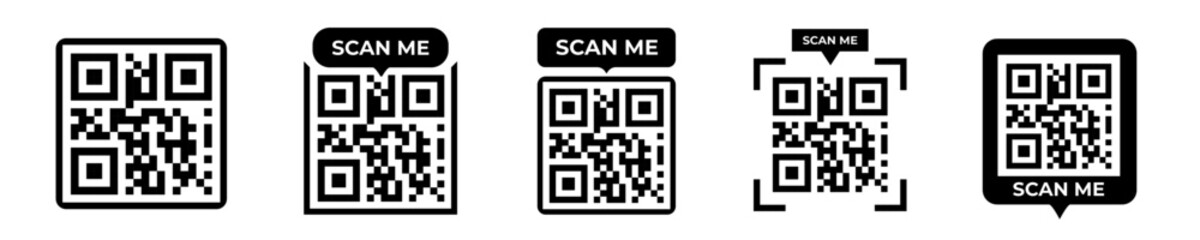 scan me vector. qr code