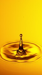 Fototapete - Super Slow Motion of Dropping Dark Golden Coffee Liquid. Filmed on High Speed Cinema Camera, 1000fps.