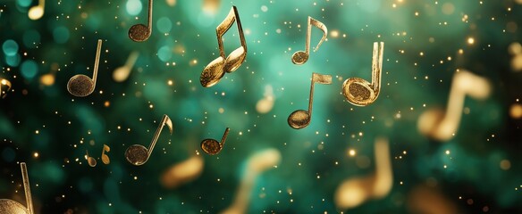Wall Mural - Music Notes Floating created with Generative AI Technology, ai, generative